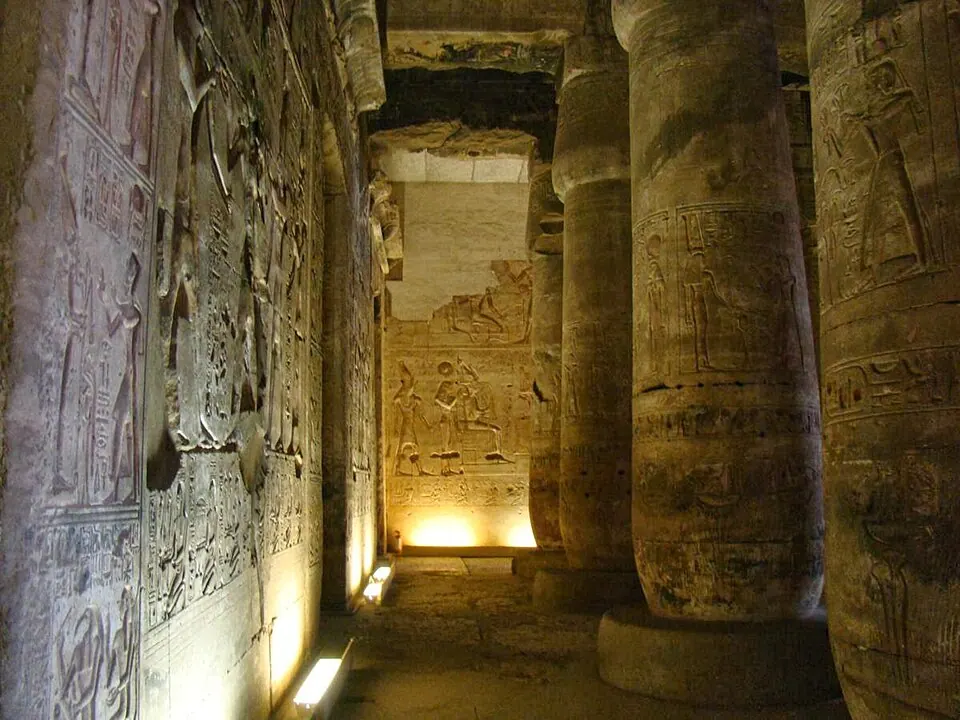 Seti I:s tempel i Abydos, fotograferat 2018.