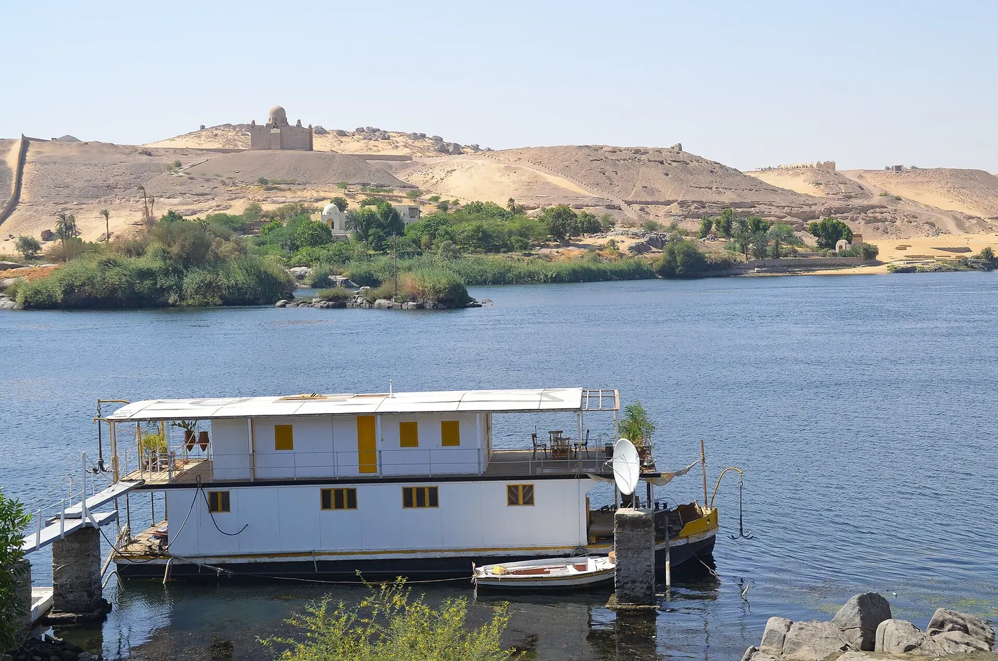 Nilen och västra stranden sedda från Elefantine i Aswan.