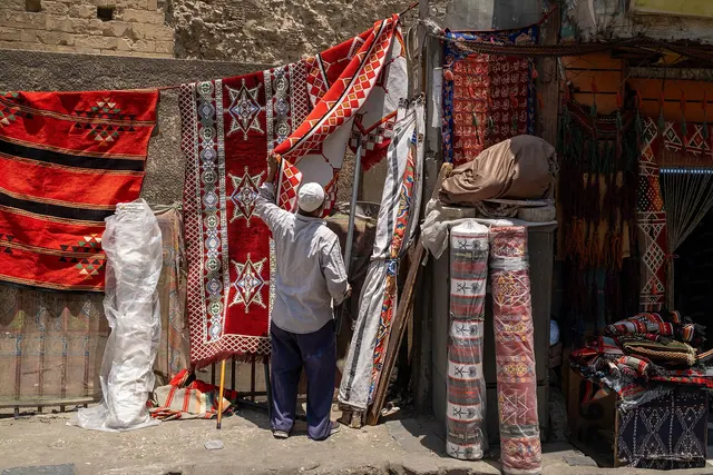 Textilhantverk vid Khayamiya i Kairo