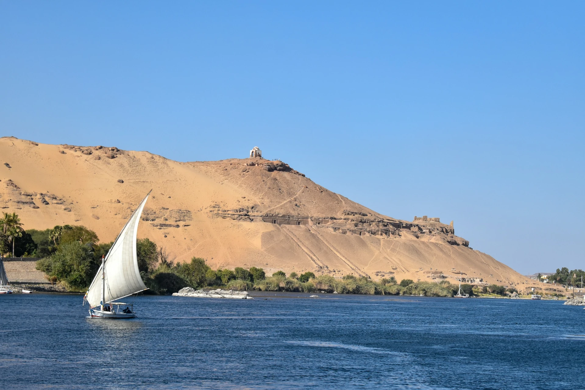 Segelbåt på Nilen vid Aswan
